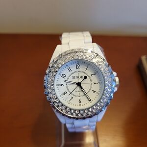 Brand New Women's White Sinobi Fashion Watch with Diamond Bezel